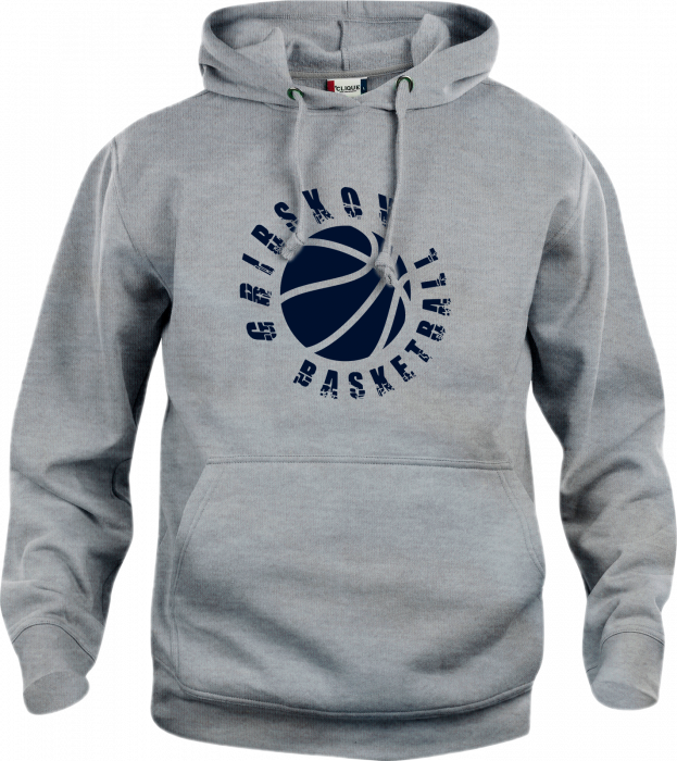 Clique - Gribskov Basket Basic Hoodie Voksen - Grey melange