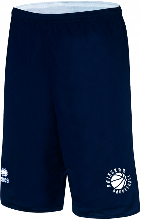 Errea - Chicago Double Basketball Shorts - Navy Blue & bianco