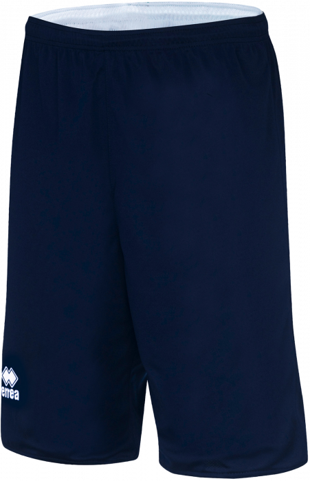 Errea - Chicago Double Basketball Shorts - Navy Blue & bianco