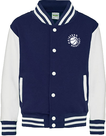 Fruit of the loom - Varsity Jacket Kids - Oxford Navy & white